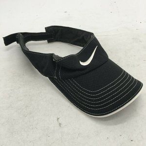 Nike Visor Cap Hat Black White Mens One Size Adjustable Curved Bill Casual/Golf
